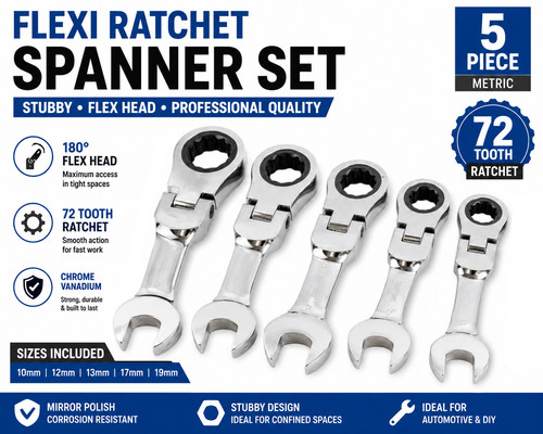Flexi ratchet spanner set - spanner,