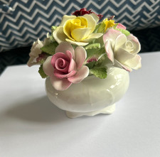 Royal Doulton Vintage Bone China Flower Bouquet Basket Made In England 3.5” high