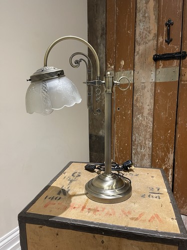 Vintage brass lamp swan - lamp,