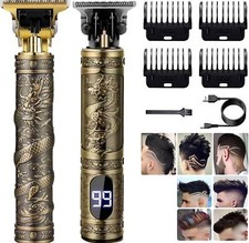 Professional Men Hair Clipper Trimmer Machine Cordless Beard Electric Gold New