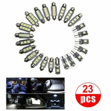 23Pcs White LED Car Inside Light Dome Trunk License Plate Lamp Interior Bulb Set