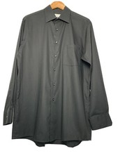 Van Heusen Mens Shirt Medium/ Large Black Plain 22" Pit-to-Pit Designer Casual