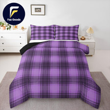 Purple Black Plaid Comforter