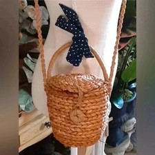 Zara Girls Woven Straw Bucket