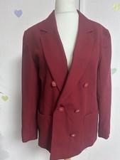 Women’s Smart Red Double Breasted Blazer Originals By Slimma Size 14