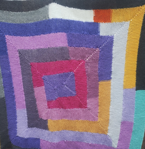 Vintage granny knit blanket - knit,