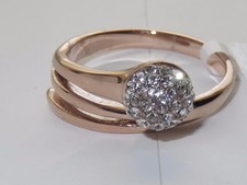 Rose gold ring ladies cz ball