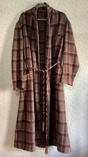MENS VINTAGE DRESSING GOWN ROBE TARTAN CHECK WOOLLEN CLASSIC 50s STYLISH PROP