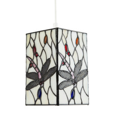 White Stained Glass Dragonfly