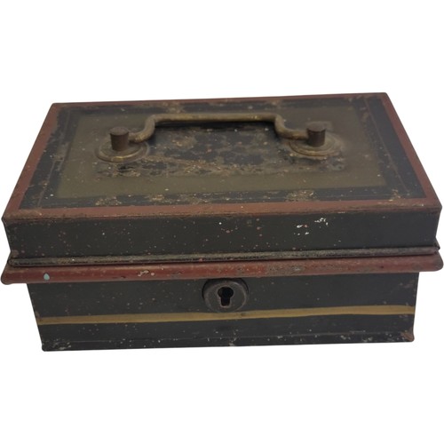 Vintage metal cash box with - vintage,