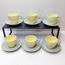 Copeland Spode Tea Cup & Saucer Set England Pastel Yellow Gray - #4451