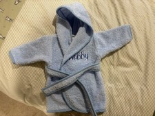Baby Boy Dressing Gown Blue Personalised With The Name Bobby