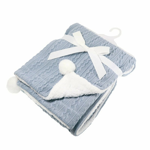 Dusky blue cable - blue, blanket