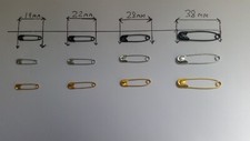 Strong Steel Safety Pins Size 19 mm 22 mm 28 mm 38 mm Black Gold Silver Craft