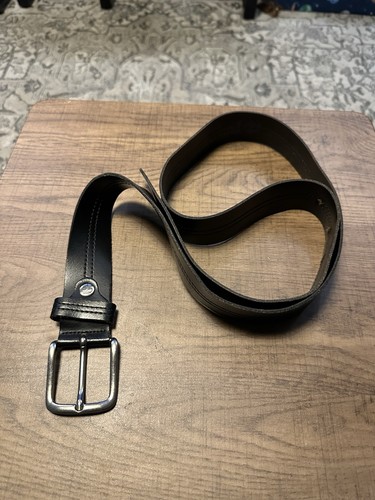 Mens black leather made - black, in