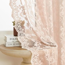 Blush Pink Lace Curtains 84