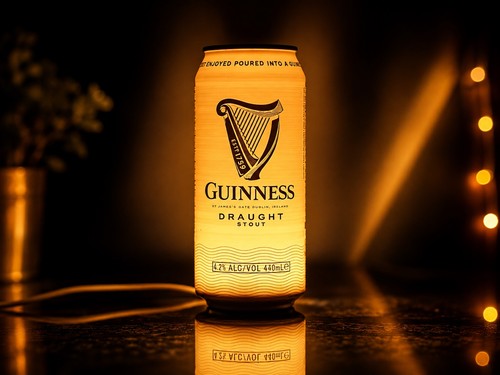 Guinness can shaped lamp - can, light