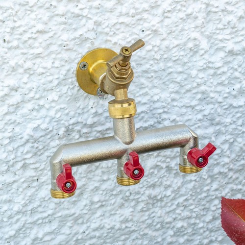 Brass way garden tap - brass,