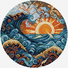 Art Nouveau Ocean Cross Stitch