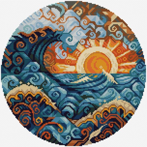 Art nouveau ocean cross - nouveau,