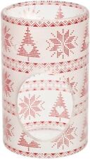 Yankee Candle Mountain Christmas Holiday Red Nordic Frosted Wax Warmer Glass