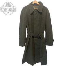 Vintage Burberry Prorsum Dark Green Wool Winter Women’s Belted Trench Coat