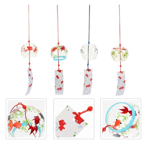 4pcs glass wind bells - 4pcs,