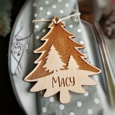 Personalised Rustic Christmas Table Decorations - Winter Wedding Place Settings