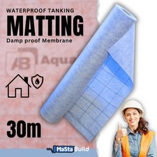 Waterproof Tanking Matting Damp-proof Membrane WetRoom System AQUA BUILD Blu 30m
