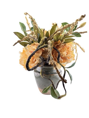 Autumn faux flower arrangement - autumn,