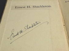 ERNEST H. SHACKLETON - AUTOGRAPHED SIGNED BOOK - Great Signature
