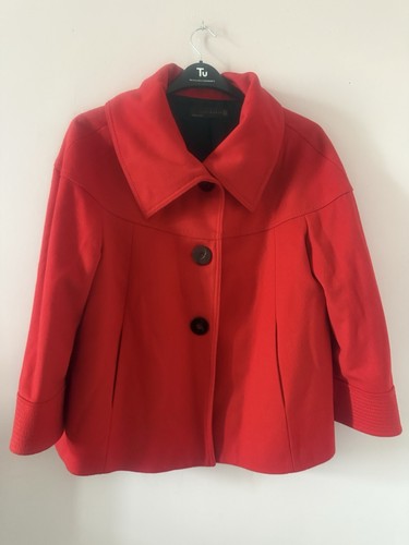 Zara red military - military-style, coat
