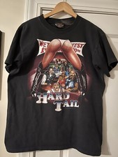 Vtg 90s Biker Tee Hard Tail Tshirt Chop Shop 3D Emblem Harley Chrome Specialties