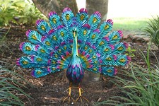 PEACOCK / Metal Garden Decor /