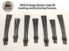 PECO N Gauge Code 80 Nickle Silver Insulfrog/Elecrofrog Turnouts
