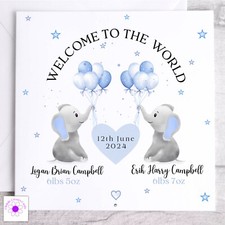 Personalised New Baby Twin