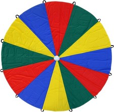 ND Sports Kids Rainbow Play Parachute – 6ft (6 Handles) & 12ft (12 Handles) | Co