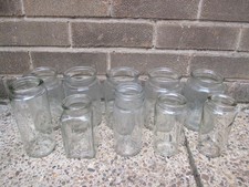 JOB LOT 10x VINTAGE CLEAR GLASS PRESERVE JARS WEDDING TABLE DECORATION BUD VASES