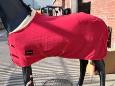 Horse Fleece Economy Rug with Fleece Travel Show Rug Size 3'0""-6'9" Red