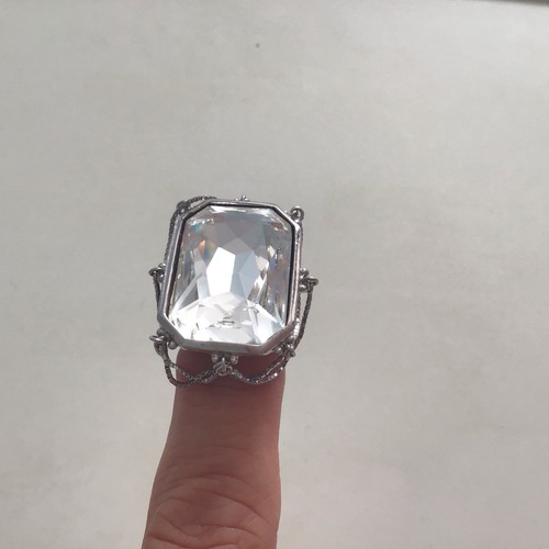 Dior white metal - large, crystal