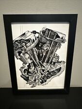 Harley-Davidson Panhead 1948 engine cutout drawing motorcycle photo factory 
