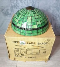 Tiffany Antique Style 16 Inch Stained Glass Shade Turtle Back Dome Pendant 