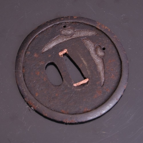 Japanese iron tsuba kasa hat - tsuba,