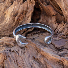 Lrg Spanner Tool Torc Torque 925 sterling silver bangle biker viking jewellery.