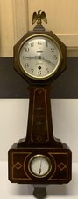 Vintage Wood Sessions  Weather Station Banjo Clock Barometer Thermometer RARE!