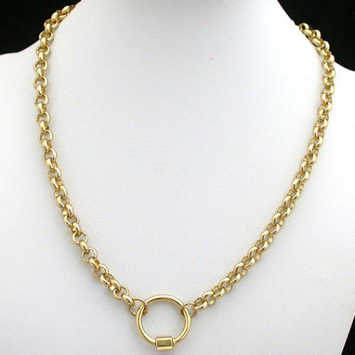 14k gold belcher link - 16", gl