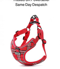 Elevant Adjustable Dog Harness SMALL RED Plaid Step-in Reflective TARTAN NEW S