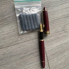 Fountain pen Iridium Point burgundy Body  with ink cartridges German made