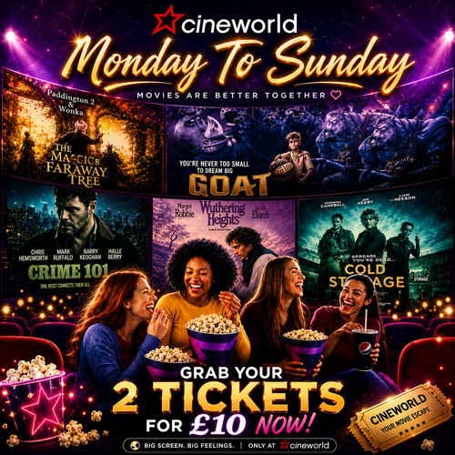 Cineworld cinema tickets - 2x,