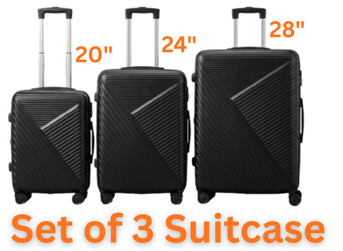 Black luggage suitcase set - luggage,